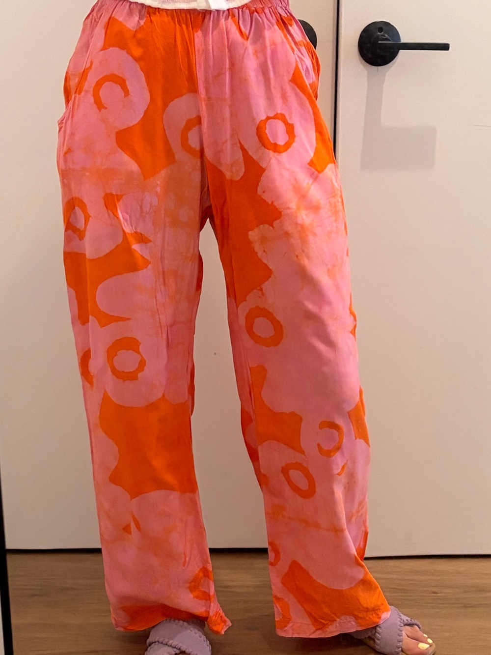 Oseiduro Pink & Orange Batik Print Pants